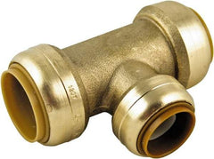 SharkBite - Brass & Chrome Pipe Fittings Type: Reducing Tee Fitting Size: 1 x 1 x 3/4 - Apex Tool & Supply