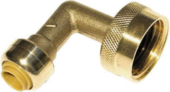SharkBite - Brass & Chrome Pipe Fittings Type: 90 Elbow Fitting Size: 1/4 x 3/4 - Apex Tool & Supply