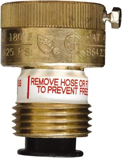 CASH ACME - 3/4" Pipe, 125 Max psi, 2 Color Warning Insulated Brass, Normally Closed Design Vacuum Breaker Valve - Buna-N Seal, Stainless Steel Spring, FNPTF x MNPTF End Connections - Apex Tool & Supply