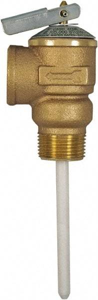 CASH ACME - 3/4" Inlet, 3/4" Outlet, FNPT x MNPT, ASME Safety Relief Valve - 150 Max psi, Bronze, 500000 BTUs - Apex Tool & Supply