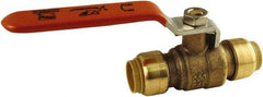 SharkBite - 1 x 1" Pipe, Standard Port, Brass Standard Ball Valve - Inline - Two Way Flow, Push-to-Connect x Push-to-Connect Ends, Steel Handle, 200 WOG - Apex Tool & Supply