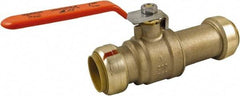 SharkBite - 1 x 1" Pipe, Standard Port, Brass Standard Ball Valve - Inline - Two Way Flow, Push-to-Connect x Push-to-Connect Ends, Steel Handle, 200 WOG - Apex Tool & Supply