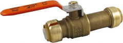 SharkBite - 3/4 x 3/4" Pipe, Standard Port, Brass Standard Ball Valve - Inline - Two Way Flow, Push-to-Connect x Push-to-Connect Ends, Steel Handle, 200 WOG - Apex Tool & Supply