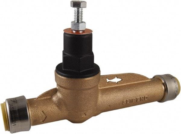 SharkBite - 1/2" Pipe, Push Fit End Connection, Bronze Body Pressure Regulating Valve - EPDM Seal, 200 psi Inlet Pressure, 10 to 70 psi Working Pressure - Apex Tool & Supply