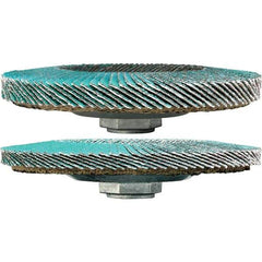 3M - 40 Grit, 4-1/2" Disc Diam, 5/8-11 Center Hole, Type 29 Zirconia Alumina Flap Disc - 13,300 Max RPM, Cloth Backing, Arbor Attaching System, Coated - Apex Tool & Supply
