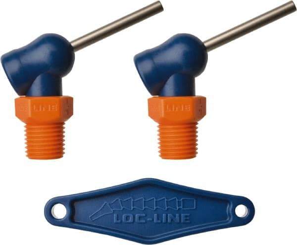 Loc-Line - 1/4" Hose Inside Diam, High-Pressure Coolant Hose Nozzle - NPT, for Use with Loc-Line Modular Hose System, 2 Pieces - Apex Tool & Supply