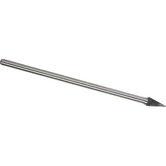 Made in USA - 1/4" Cut Diam, 1/4" Shank Diam, Cone Head Double Cut Burr - Carbide, 3/4" LOC, 6-3/4" OAL - Apex Tool & Supply