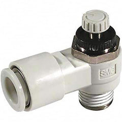 SMC PNEUMATICS - Speed & Flow Control Valves Valve Type: Flow Control Elbow Male Thread Size: 1/8 NPT - Apex Tool & Supply