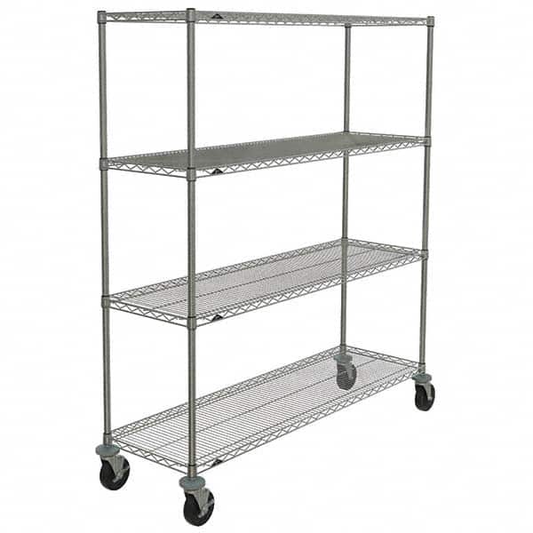 Metro - 600 Lb Capacity 4 Shelf Mobile Wire Shelving Unit - Add-On Unit - Apex Tool & Supply