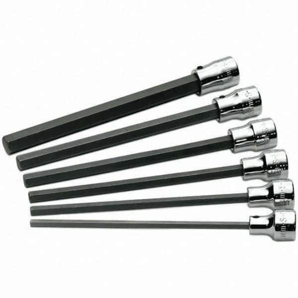SK - 6 Piece 3/8" Drive Metric Hex Bit Socket Set - 4 to 10mm Hex - Apex Tool & Supply