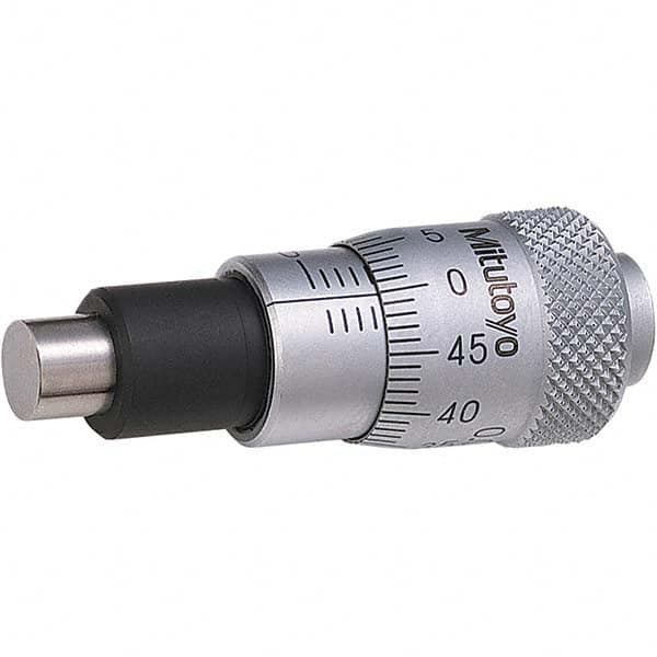 Mitutoyo - Mechanical Micrometer Heads Minimum Measurement (mm): 0.00 Maximum Measurement (mm): 6.50 - Apex Tool & Supply