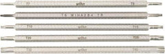 Wiha - 5 Piece, 1/4" Drive Screwdriver Insert Torx Bit Set - T6 to T40 Torx - Apex Tool & Supply