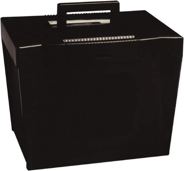 Pendaflex - 1 Compartment, 13-1/2" Wide x 10-7/8" High x 10-1/4" Deep, Portable Storage Box - Plastic, Black - Apex Tool & Supply