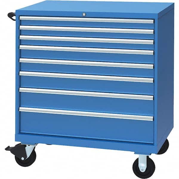 LISTA - 8 Drawer, 117 Compartment Bright Blue Steel Modular Storage Cabinet - Apex Tool & Supply
