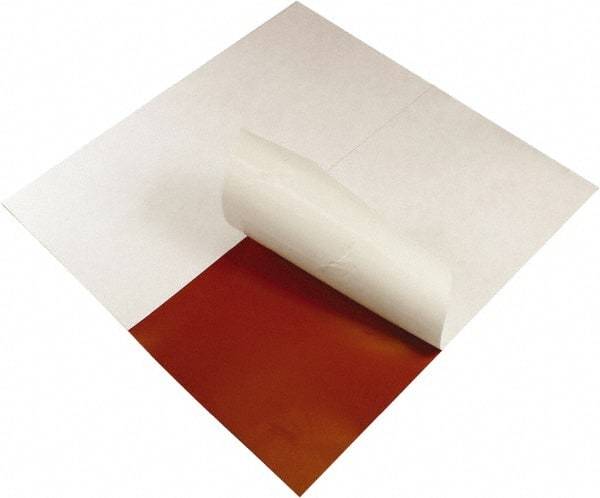 Value Collection - 12" Long, 12" Wide, 1/4" Thick, Silicone Rubber Foam Sheet - 50 to 60 Durometer, Red, -60 to 400°F, 550 psi Tensile Strength, Adhesive Backing - Apex Tool & Supply