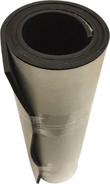Value Collection - 1/4" Thick x 36" Wide x 10' Long Black Vinyl Rubber Roll - Stock Length, Adhesive Back, 1,000 psi Tensile Strength, 20°F to 160°F - Apex Tool & Supply