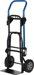 Harper Trucks - 500 Lb Capacity 44" OAH Quick Change Convertible Hand Truck - 14 x 7-1/2" Base Plate, Continuous Handle, Steel, Solid Rubber Swivel Wheels - Apex Tool & Supply