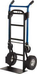 Harper Trucks - 900 Lb Capacity 48" OAH Quick Change Convertible Hand Truck - 18 x 9" Base Plate, Dual Handle, Steel, Swivel Polyurethane Wheels - Apex Tool & Supply