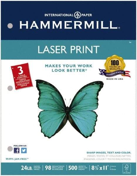 Hammermill - White Copy Paper - Use with Laser Printers, Copiers - Apex Tool & Supply