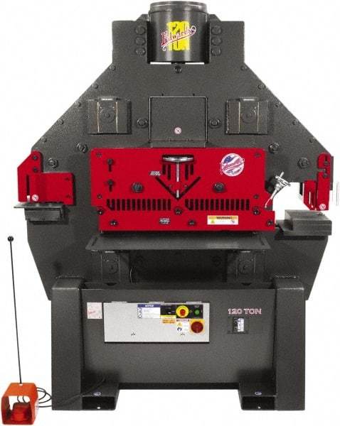 Edwards Manufacturing - 11" Throat Depth, 120 Ton Punch Pressure, 1-1/2" in 1" Punch Capacity Ironworker - 3 Phase, 230 Volts - Apex Tool & Supply