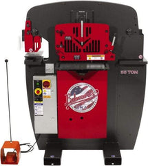 Edwards Manufacturing - 11-3/16" Throat Depth, 55 Ton Punch Pressure, 1-1/16" in 5/8" Punch Capacity Ironworker - 3 Phase, 230 Volts - Apex Tool & Supply