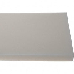 Made in USA - 3/4" Thick x 7-1/2" Wide x 4' Long, Polyethylene (HDPE) Sheet - White, Shore D-65 Hardness, Cutting Board Grade, ±10% Tolerance - Apex Tool & Supply
