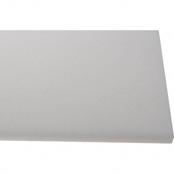 Made in USA - 1/2" Thick x 2' Wide x 4' Long, Polyethylene (HDPE) Sheet - White, Shore D-65 Hardness, Cutting Board Grade, ±10% Tolerance - Apex Tool & Supply