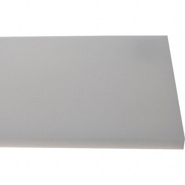 Made in USA - 1/2" Thick x 7-1/2" Wide x 4' Long, Polyethylene (HDPE) Sheet - White, Shore D-65 Hardness, Cutting Board Grade, ±10% Tolerance - Apex Tool & Supply