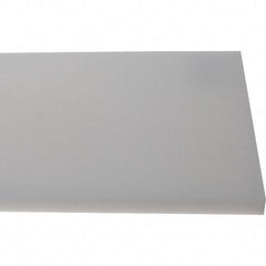 Made in USA - 1/2" Thick x 7-1/2" Wide x 4' Long, Polyethylene (HDPE) Sheet - White, Shore D-65 Hardness, Cutting Board Grade, ±10% Tolerance - Apex Tool & Supply