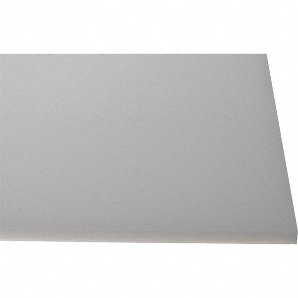Made in USA - 1/2" Thick x 1' Wide x 4' Long, Polyethylene (HDPE) Sheet - White, Shore D-65 Hardness, Cutting Board Grade, ±10% Tolerance - Apex Tool & Supply