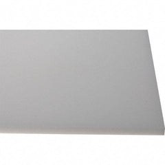 Made in USA - 1/2" Thick x 1' Wide x 4' Long, Polyethylene (HDPE) Sheet - White, Shore D-65 Hardness, Cutting Board Grade, ±10% Tolerance - Apex Tool & Supply