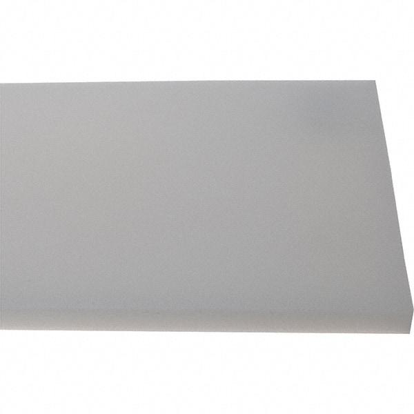 Made in USA - 1/2" Thick x 7-1/2" Wide x 8' Long, Polyethylene (HDPE) Sheet - White, Shore D-65 Hardness, Cutting Board Grade, ±10% Tolerance - Apex Tool & Supply