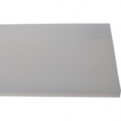 Made in USA - 1/2" Thick x 7-1/2" Wide x 8' Long, Polyethylene (HDPE) Sheet - White, Shore D-65 Hardness, Cutting Board Grade, ±10% Tolerance - Apex Tool & Supply