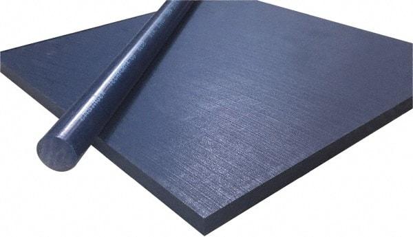 Made in USA - 1/4" Thick x 4' Wide x 10' Long, Polyethylene (UHMW) Sheet - Blue, Shore D-65 Hardness, Bearing Grade Grade, ±10% Tolerance - Apex Tool & Supply