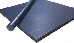 Made in USA - 1/4" Thick x 2' Wide x 4' Long, Polyethylene (UHMW) Sheet - Blue, Shore D-65 Hardness, Bearing Grade Grade, ±10% Tolerance - Apex Tool & Supply