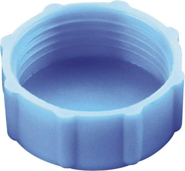 Caplugs - Round Head, Threaded Cap - 1/2" Long, High-Density Polyethylene, Blue - Apex Tool & Supply