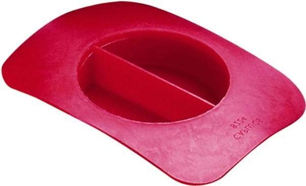 Caplugs - 1.29" ID, Round Head with Rectangular Flange Flange Plug - 1/2" Long, Low-Density Polyethylene, Red - Apex Tool & Supply