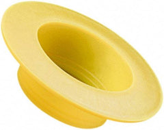 Caplugs - 1.867" ID, Round Head, Tapered Cap/Plug with Flange - 3.56" OD, 21/32" Long, Low-Density Polyethylene, Yellow - Apex Tool & Supply