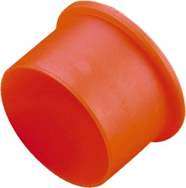 Caplugs - 0.99" ID, Round Head, Tapered Cap - 11/16" Long, Low-Density Polyethylene, Orange - Apex Tool & Supply