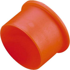 Caplugs - 0.585" ID, Round Head, Tapered Cap - 0.89" OD, 5/8" Long, Low-Density Polyethylene, Orange - Apex Tool & Supply