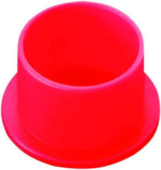 Caplugs - 2.37" ID, Push-On, Round Head Cap - 2.62" OD, 1-1/32" Long, Low-Density Polyethylene, Red - Apex Tool & Supply