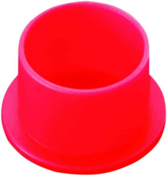Caplugs - 0.533" ID, Push-On, Round Head Cap - 0.81" OD, 17/32" Long, Low-Density Polyethylene, Red - Apex Tool & Supply