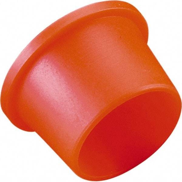 Caplugs - 0.974" ID, Round Head, Tapered Plug - 1.09" OD, 11/16" Long, Low-Density Polyethylene, Orange - Apex Tool & Supply