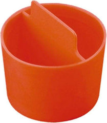 Caplugs - 0.831" ID, Pull-Tab, Round Head, Tapered Plug - 27/32" Long, Low-Density Polyethylene, Orange - Apex Tool & Supply