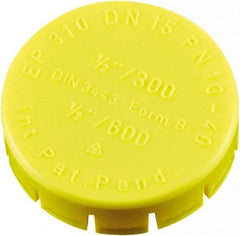 Caplugs - 3.74" ID, Push-On Flange Cap - 43/64" Long, Low-Density Polyethylene, Yellow - Apex Tool & Supply