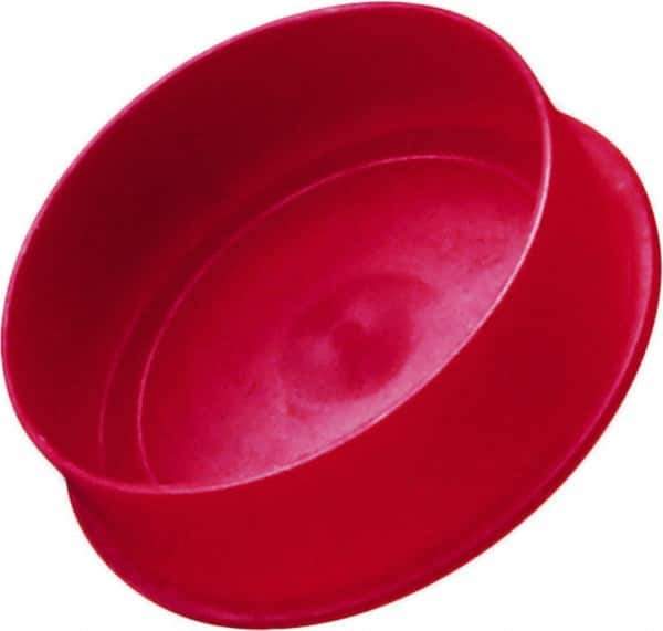 Caplugs - 0.308" ID, Round Head Cap - 0.55" OD, 9/16" Long, Low-Density Polyethylene, Red - Apex Tool & Supply