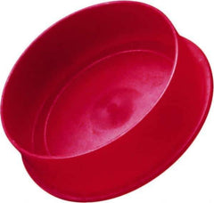 Caplugs - 1.231" ID, Round Head Cap - 1.47" OD, 9/16" Long, Low-Density Polyethylene, Red - Apex Tool & Supply