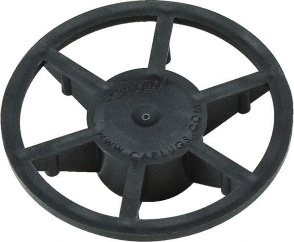 Caplugs - 0.809" ID, Pin Wheel Cap - 35/64" Long, Low-Density Polyethylene, Black - Apex Tool & Supply