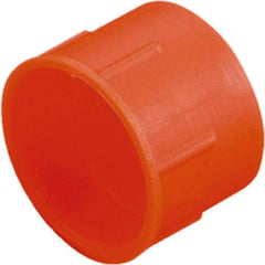 Caplugs - 0.729" ID, Serrated Round Head Tube Cap - 0.84" OD, 9/16" Long, Low-Density Polyethylene, Orange - Apex Tool & Supply