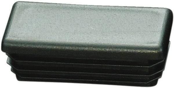 Caplugs - Rectangular Finishing Plug for 10 to 14 Gauge Panels, - 1/2" Deep, Low-Density Polyethylene, Black - Apex Tool & Supply